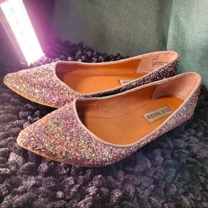 STEVE MADDEN Pink Heaven Glitter Ballet Flats